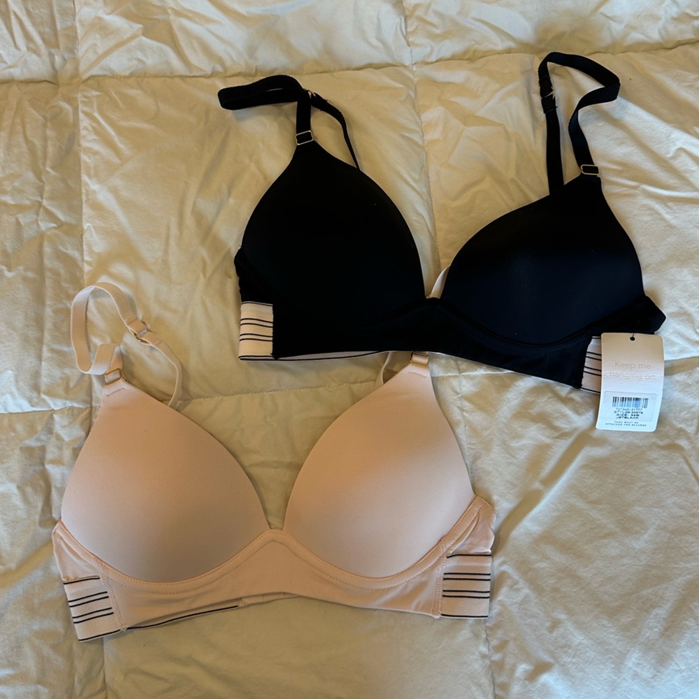 Lively, Underwire-Free Everyday Seamless T-Shirt Bra - Black and Nude